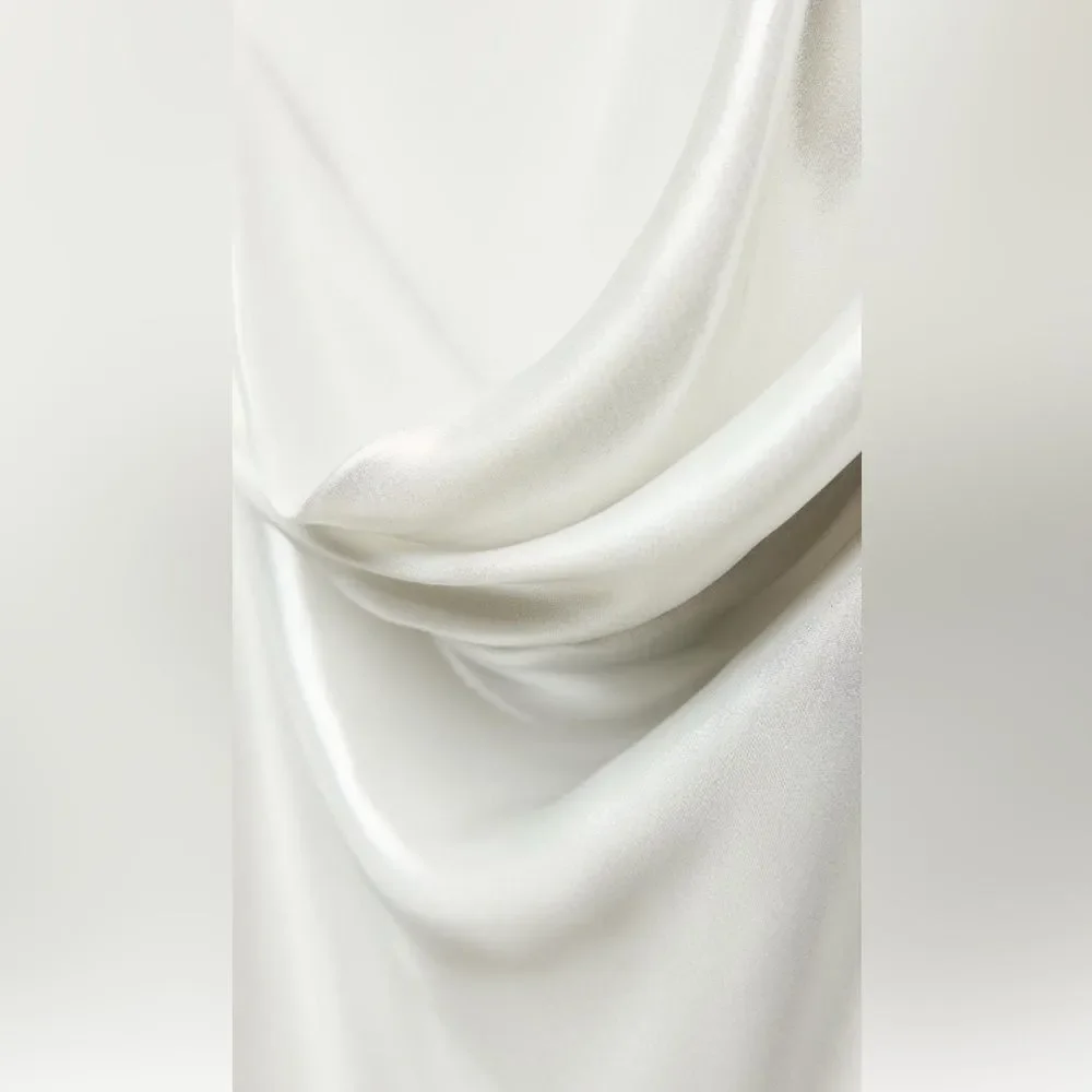 Zara long asymmetrical foil draped dress - Picture 6 of 6